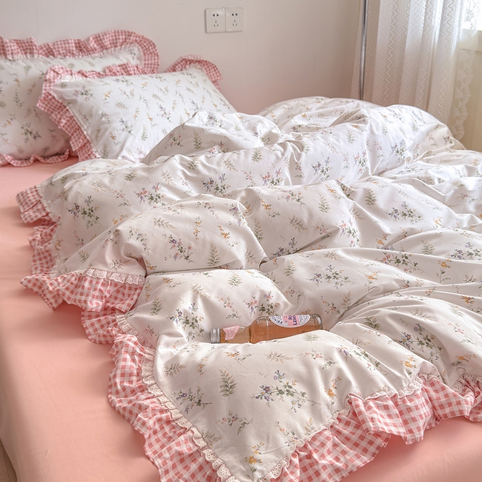 91家纺网 家纺一手货源 找家纺 （总）沐棉 2024新款韩式公主风全棉花边四件套