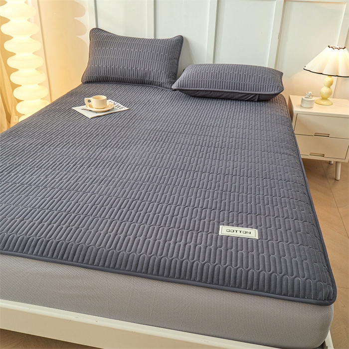 91家纺网 家纺一手货源 找家纺 3C 2024新款A类全棉水洗棉大豆夹棉床笠-网忆 网忆-星空灰