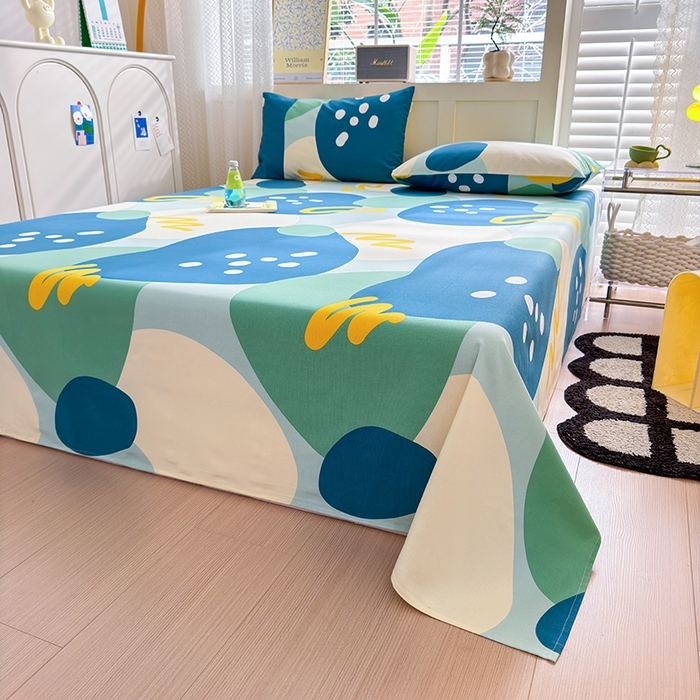 91家纺网 家纺一手货源 找家纺 吉象家纺 2024新款老粗布三件套-床单款 悉尼绿