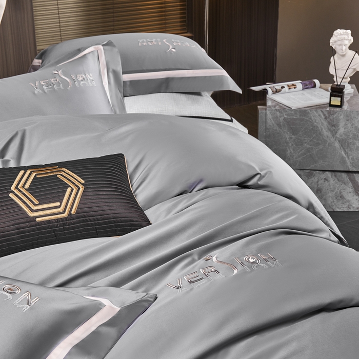 91家纺网 家纺一手货源 找家纺 琉宿2025新款50s双股长绒棉四件套-索菲亚 索菲亚-爵士灰