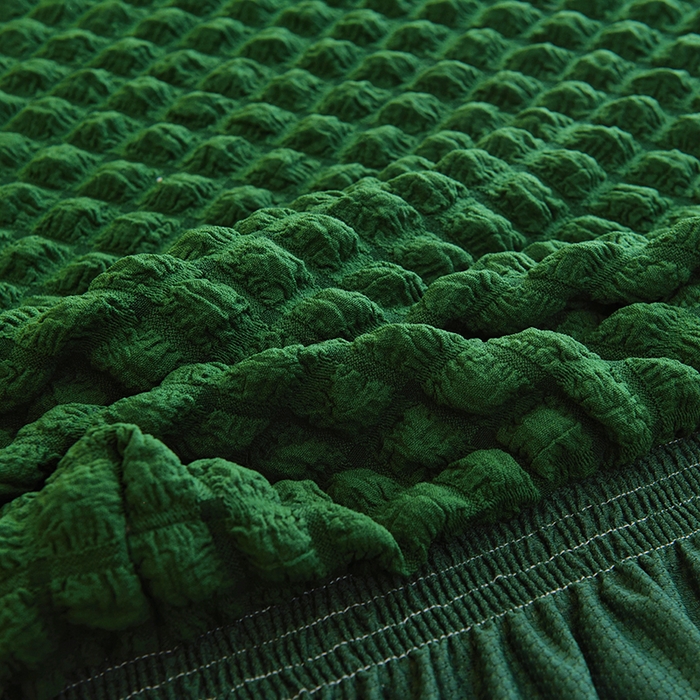 91家纺网 家纺一手货源 找家纺 启博家纺 2024新款简约舒适泡泡纱系列-裙边换鞋凳套（脚踏套沙发凳套） 橄榄绿