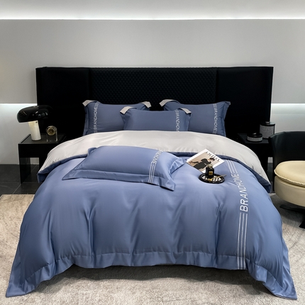 91家纺网 家纺一手货源 找家纺 （总）首尔家纺 2024水洗真丝冰丝刺绣四件套-伯恩系列