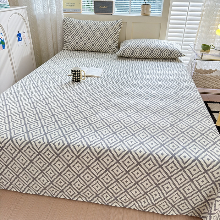 91家纺网 家纺一手货源 找家纺 吉象家纺 2024新款老粗布三件套-床单款 品格灰