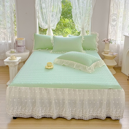 花香四季家纺 2024新款新款0.5厚胶质凉席三件套-莫兰迪系列 莫兰迪-绿色
