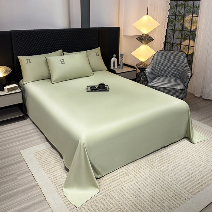 91家纺网 家纺一手货源 找家纺 星航家纺 2025新款轻奢夏被四件套晾感冰丝空调被水洗冰丝夏被 豆沙绿