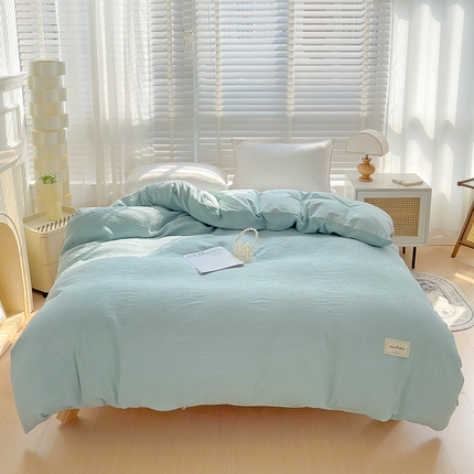 91家纺网 家纺一手货源 找家纺 静家居-简约原创家纺 2024新款A类简约纯棉华夫格单被套 华夫格-鹅黄