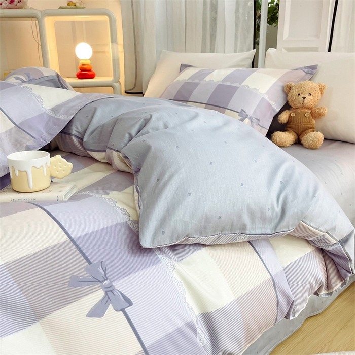 91家纺网 家纺一手货源 找家纺 铭博家纺 2024新款全棉印花四件套 优雅生活-兰