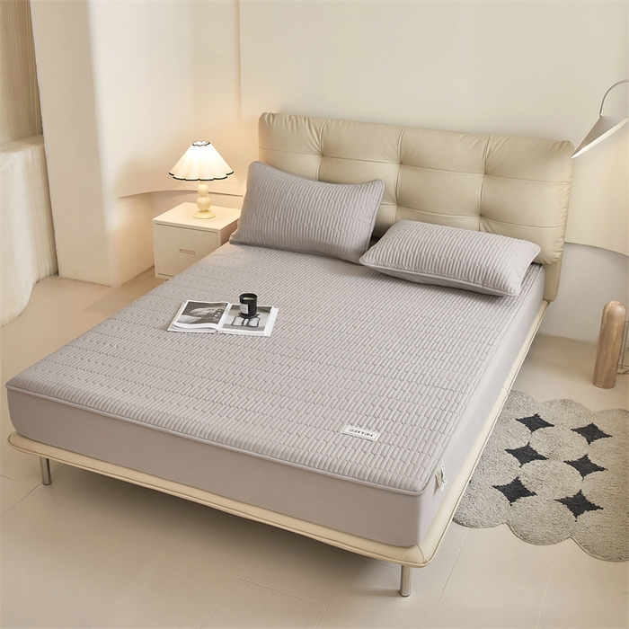 91家纺网 家纺一手货源 找家纺 3C 2024新款A类全棉水洗棉大豆夹棉床笠-初忆 初忆-时尚灰