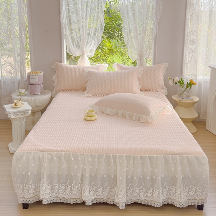 91家纺网 家纺一手货源 找家纺 花香四季家纺 2024新款新款0.5厚胶质凉席三件套-莫兰迪系列 莫兰迪-粉玉