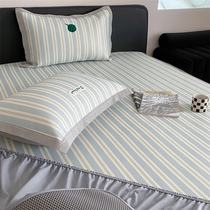 91家纺网 家纺一手货源 找家纺 三味舒屋2025新款凉感抗菌防螨毛巾绣印花冰丝养生席（新升级7A抗菌）床笠款 尼罗鳄