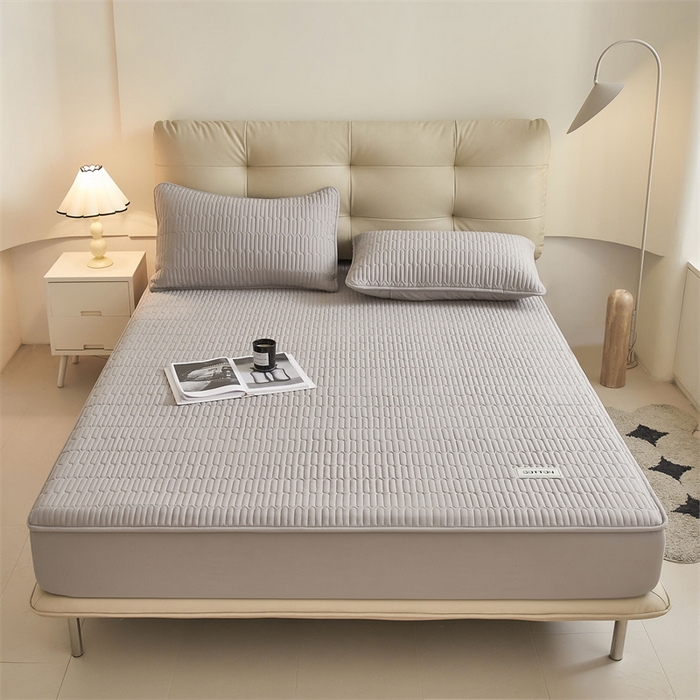 91家纺网 家纺一手货源 找家纺 3C 2024新款A类全棉水洗棉大豆夹棉床笠-初忆 初忆-时尚灰