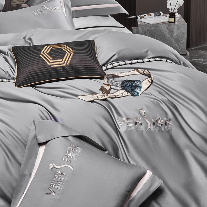 91家纺网 家纺一手货源 找家纺 琉宿2025新款50s双股长绒棉四件套-索菲亚 索菲亚-爵士灰