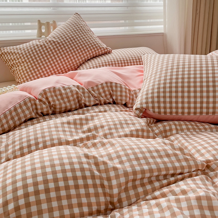 91家纺网 家纺一手货源 找家纺 楠沐家纺 2025新款亲肤柔软水洗棉磨毛四件套 玉小格