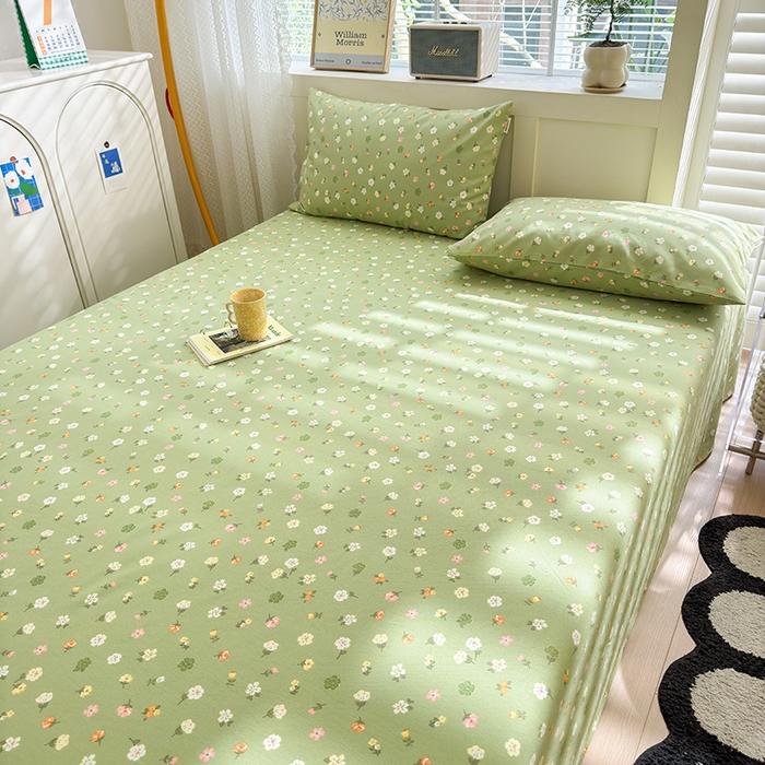 91家纺网 家纺一手货源 找家纺 吉象家纺 2024新款老粗布三件套-床单款 春色