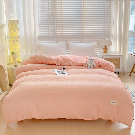 91家纺网 家纺一手货源 找家纺 静家居-简约原创家纺 2024新款A类简约纯棉华夫格单被套 华夫格-鹅黄