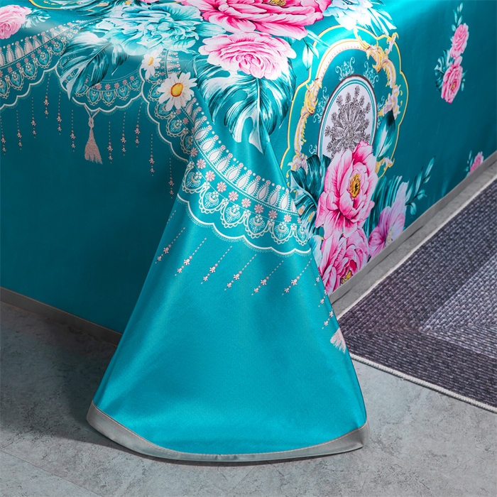 91家纺网 家纺一手货源 找家纺 梵克保罗 2024新款印花冰丝凉席套件-系列一 雍容华贵