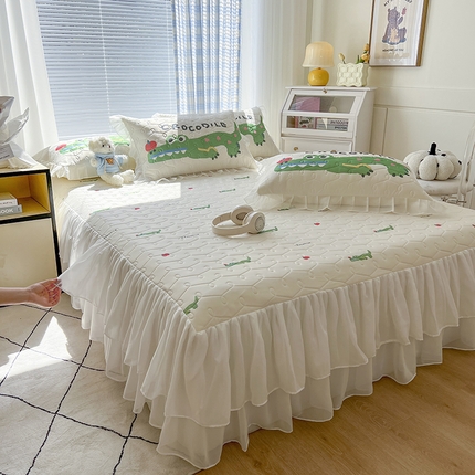（总）网红馆  2025新款卡通冰丝加厚乳胶凉席床裙款