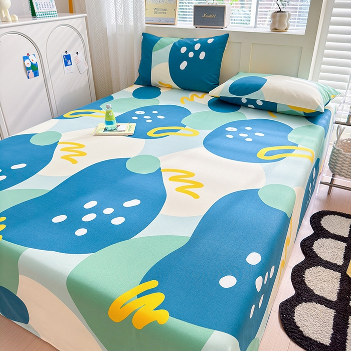 91家纺网 家纺一手货源 找家纺 吉象家纺 2024新款老粗布三件套-床单款 悉尼绿