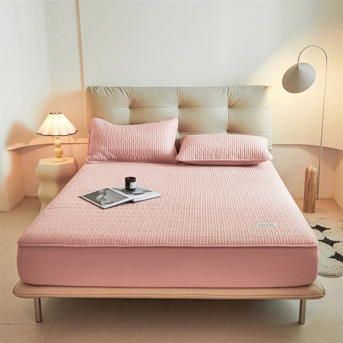 91家纺网 家纺一手货源 找家纺 3C 2024新款A类全棉水洗棉大豆夹棉床笠-初忆 初忆-香妃玉