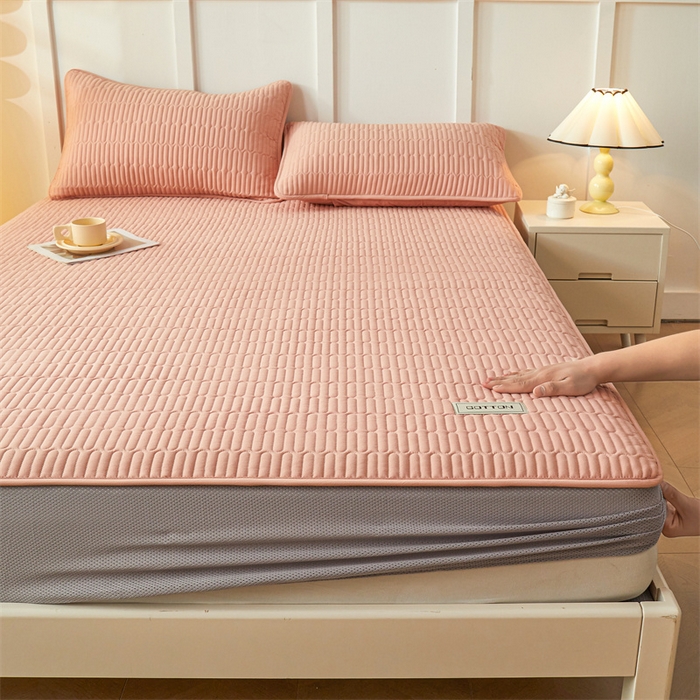 91家纺网 家纺一手货源 找家纺 3C 2024新款A类全棉水洗棉大豆夹棉床笠-网忆 网忆-香妃玉