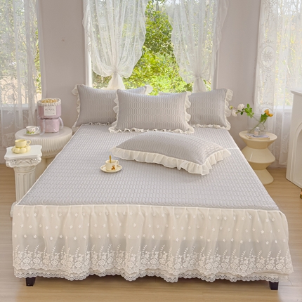 91家纺网 家纺一手货源 找家纺 花香四季家纺 2024新款新款0.5厚胶质凉席三件套-莫兰迪系列 莫兰迪-灰色