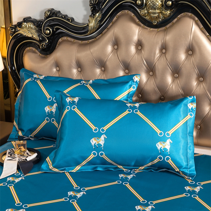 91家纺网 家纺一手货源 找家纺 梵克保罗 2024新款印花冰丝凉席套件-系列一 马到成功