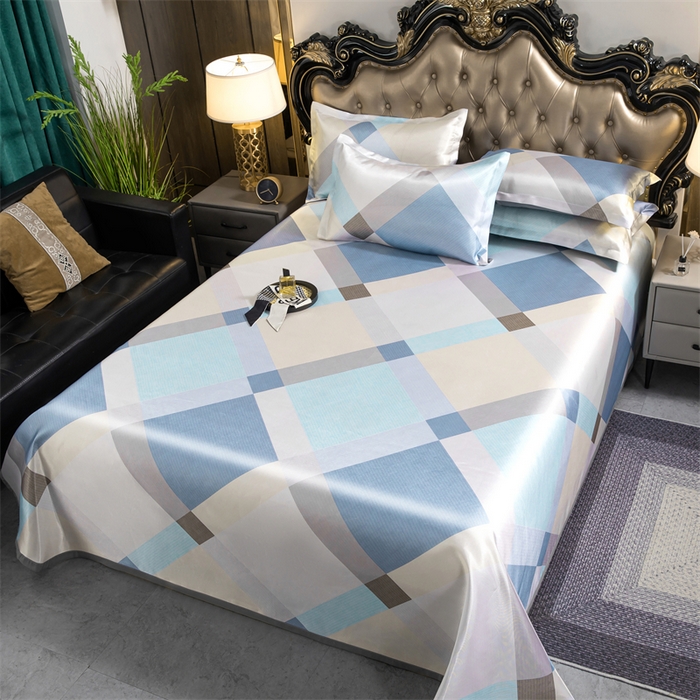 91家纺网 家纺一手货源 找家纺 梵克保罗 2024新款印花冰丝凉席套件-系列一 时尚潮牌