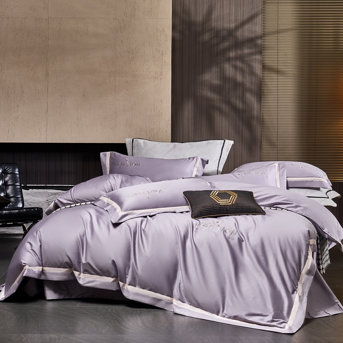 91家纺网 家纺一手货源 找家纺 琉宿2025新款50s双股长绒棉四件套-索菲亚 索菲亚-潋滟紫