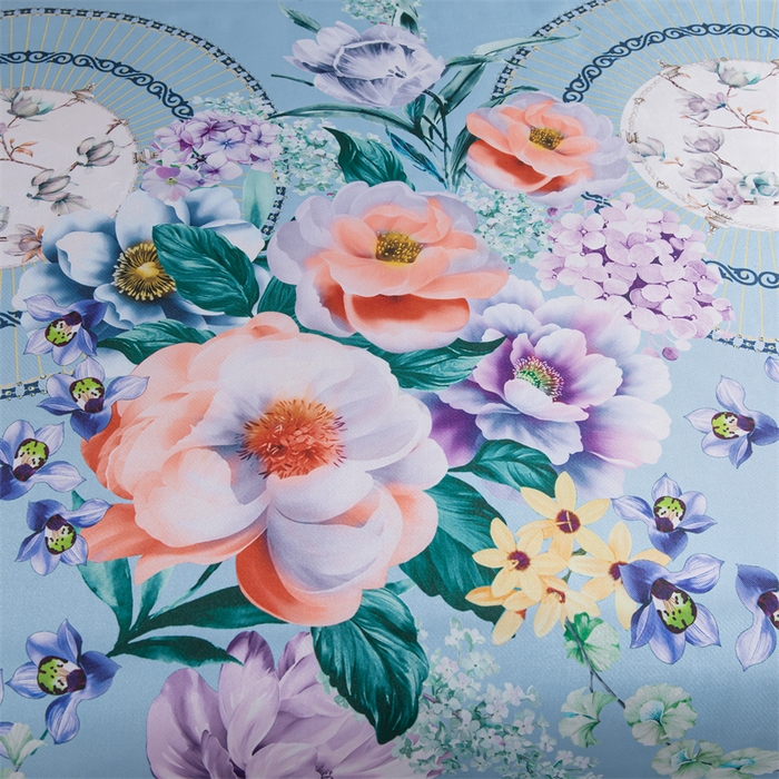 91家纺网 家纺一手货源 找家纺 梵克保罗 2024新款印花冰丝凉席套件-系列一 春香满园-蓝