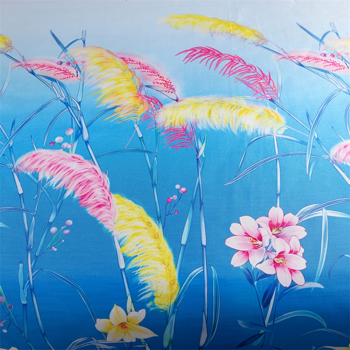 91家纺网 家纺一手货源 找家纺 梵克保罗 2024新款印花冰丝凉席套件-系列一 花间细语