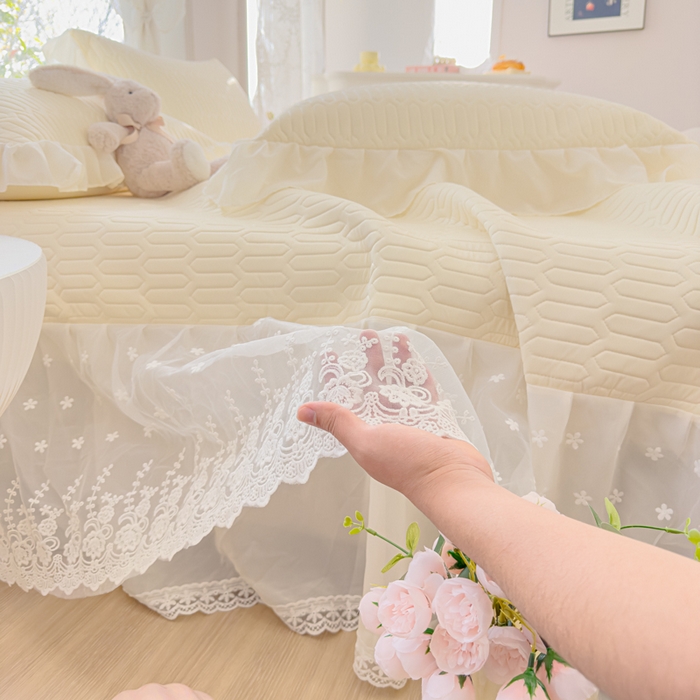 91家纺网 家纺一手货源 找家纺 花香四季家纺 2024新款新款0.5厚胶质凉席三件套-莫兰迪系列 莫兰迪-米色