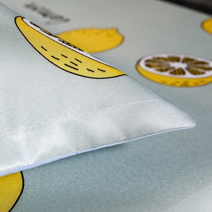 91家纺网 家纺一手货源 找家纺 梵克保罗 2024新款印花冰丝凉席套件-系列一 柠檬