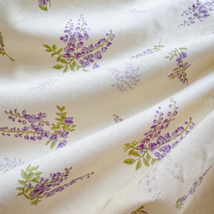 91家纺网 家纺一手货源 找家纺 沐棉 2024新款韩式公主风全棉花边四件套 薰衣草