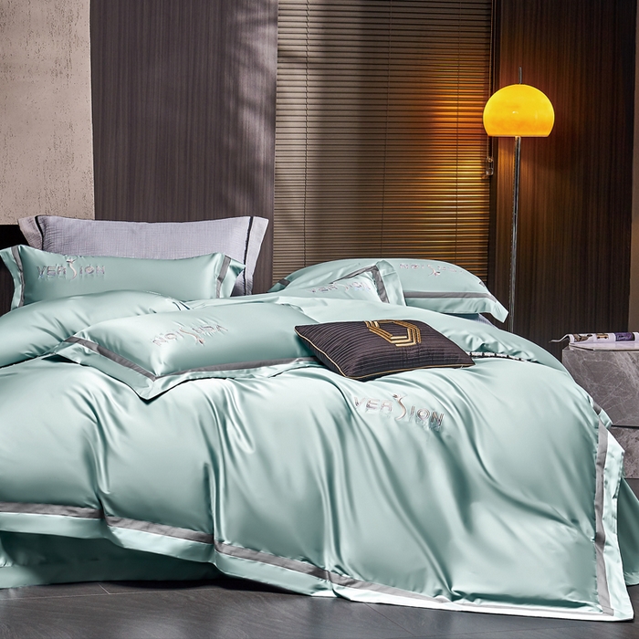 91家纺网 家纺一手货源 找家纺 琉宿2025新款50s双股长绒棉四件套-索菲亚 索菲亚-海宽蓝