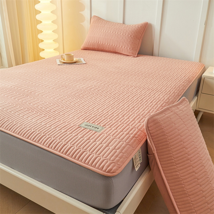 91家纺网 家纺一手货源 找家纺 3C 2024新款A类全棉水洗棉大豆夹棉床笠-网忆 网忆-香妃玉