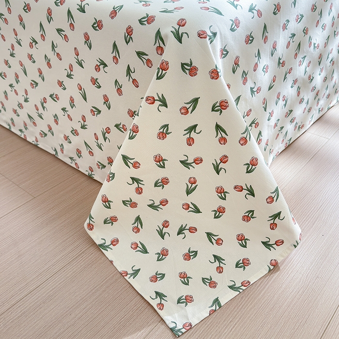 91家纺网 家纺一手货源 找家纺 吉象家纺 2024新款老粗布三件套-床单款 朵朵郁金香