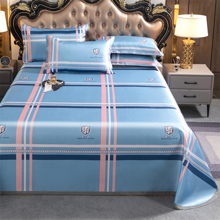 91家纺网 家纺一手货源 找家纺 梵克保罗 2024新款印花冰丝凉席套件-系列一 时尚格调