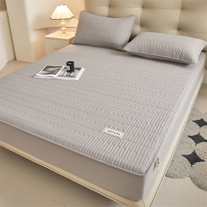 91家纺网 家纺一手货源 找家纺 3C 2024新款A类全棉水洗棉大豆夹棉床笠-初忆 初忆-时尚灰