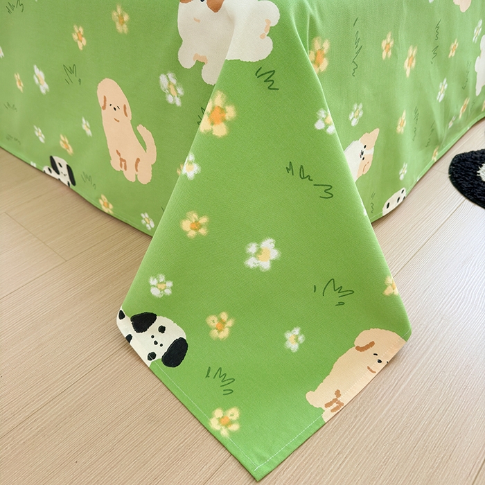 91家纺网 家纺一手货源 找家纺 吉象家纺 2024新款老粗布三件套-床单款 狗狗乐园