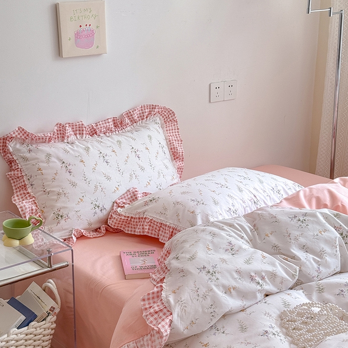 91家纺网 家纺一手货源 找家纺 （总）沐棉 2024新款韩式公主风全棉花边四件套