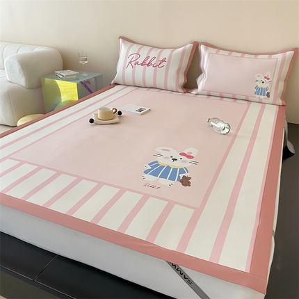 91家纺网 家纺一手货源 找家纺 （总）三味舒屋2025新款抗菌大版数码印花冰丝席 （新升级7A抗菌）床席款