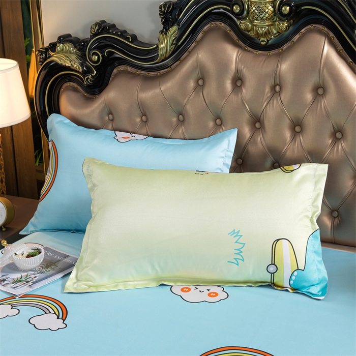 91家纺网 家纺一手货源 找家纺 梵克保罗 2024新款印花冰丝凉席套件-系列一 恐龙世界