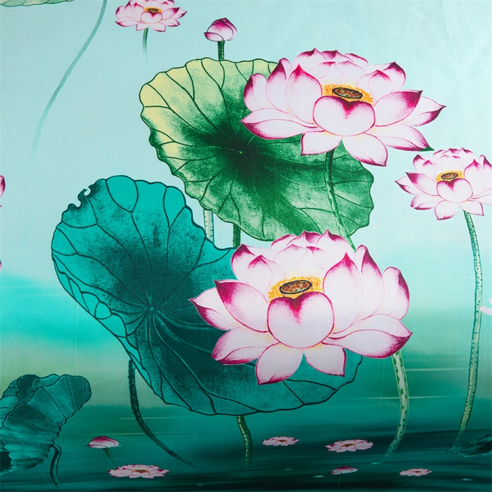 91家纺网 家纺一手货源 找家纺 梵克保罗 2024新款印花冰丝凉席套件-系列一 荷塘月色