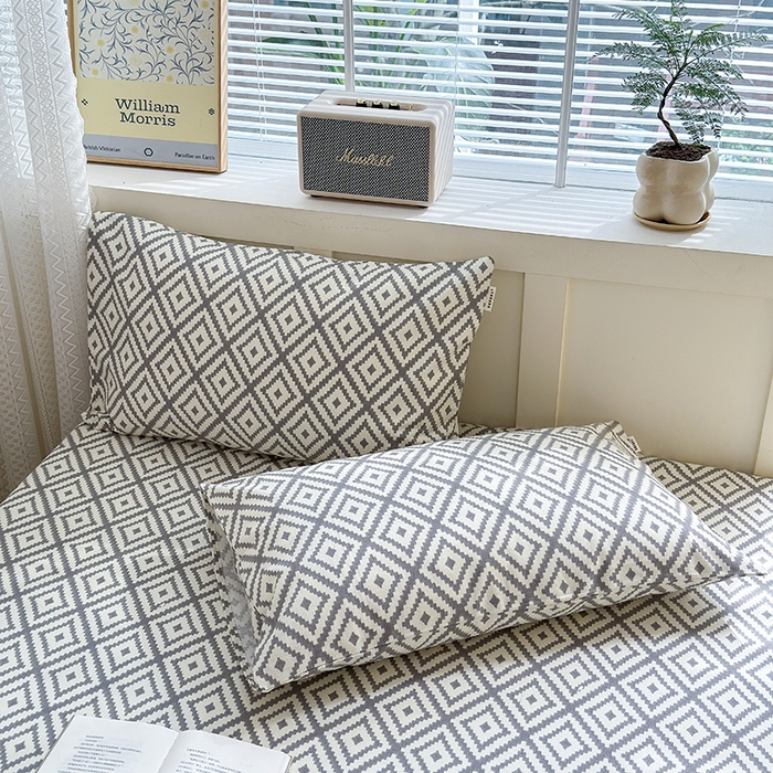 91家纺网 家纺一手货源 找家纺 吉象家纺 2024新款老粗布三件套-床单款 品格灰