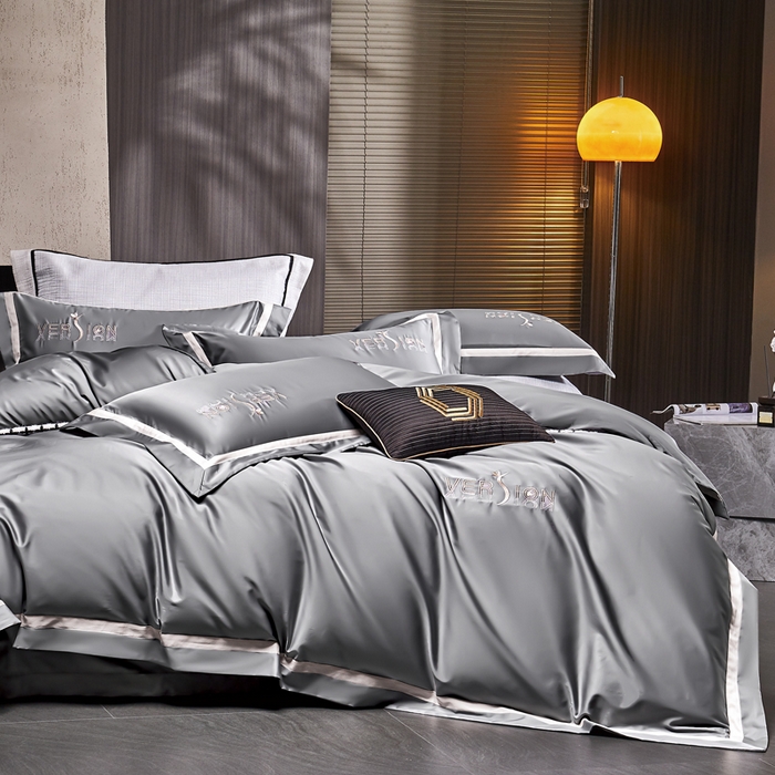 91家纺网 家纺一手货源 找家纺 琉宿2025新款50s双股长绒棉四件套-索菲亚 索菲亚-爵士灰