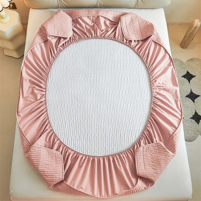 91家纺网 家纺一手货源 找家纺 3C 2024新款A类全棉水洗棉大豆夹棉床笠-初忆 初忆-香妃玉