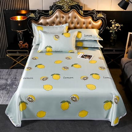 梵克保罗 2024新款印花冰丝凉席套件-系列一 柠檬