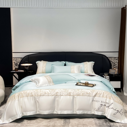 91家纺网 家纺一手货源 找家纺 （总）博纳家纺 2024新款60S水洗真丝提花剪花四件套—茉莉