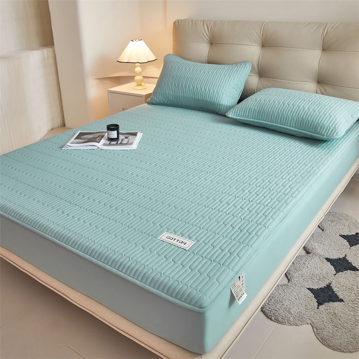 91家纺网 家纺一手货源 找家纺 （总）3C 2024新款A类全棉水洗棉大豆夹棉床笠-初忆