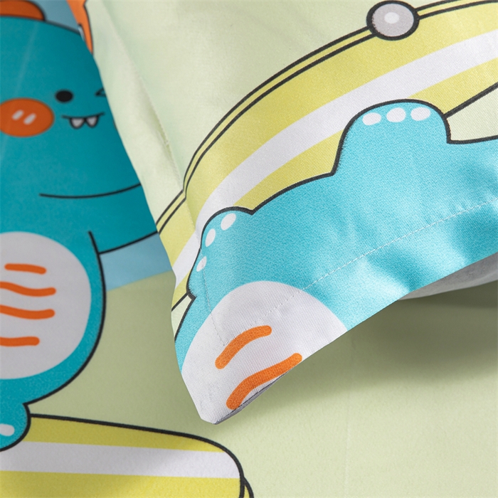 91家纺网 家纺一手货源 找家纺 梵克保罗 2024新款印花冰丝凉席套件-系列一 恐龙世界